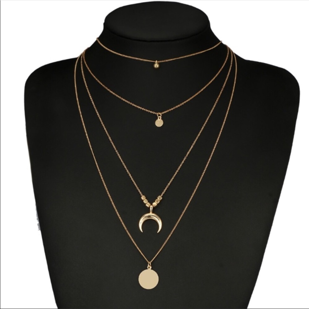 🌀SOLD IN BUNDLE🌀FOUR-LAYERED BOHO CHIC  NECKLACE - Picture 3 of 4